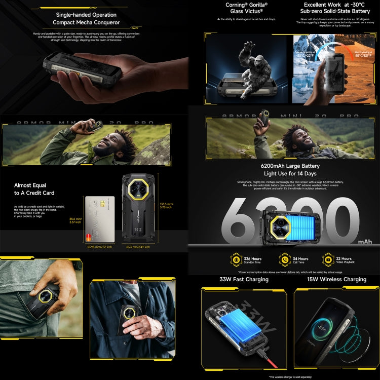 Ulefone Armor Mini 20 Pro, 8GB+256GB, IP68/IP69K Rugged Phone, 4.7 inch Android 14 MediaTek Dimensity 6300 5G Octa Core, Network: 5G, NFC, OTG Ulefone Armor Mini 20 Pro, 8GB+256GB, IP68/IP69K Rugged Phone, 4.7 inch Android 14 MediaTek Dimensity 6300 5G Octa Core, Network: 5G, NFC, OTG